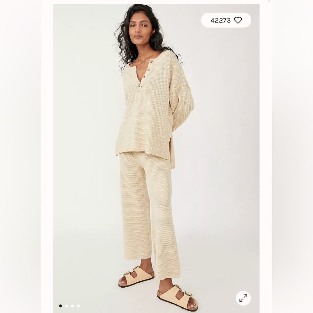 Free people hailee beach sweater set au lait cream xs s